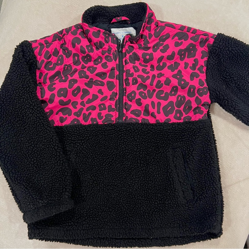 Rockets of Awesome Sherpa Fluffy Half-Zip Pullover Sweater with Pockets